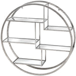 Load image into Gallery viewer, Large Circular Silver Wall Hanging Multi Shelf
