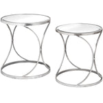 Load image into Gallery viewer, Silver Curved Design Set Of 2 Side Tables
