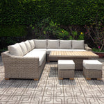 Load image into Gallery viewer, Capri Outdoor Large Corner Set With Riser Table + 2 Stools
