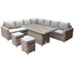 Load image into Gallery viewer, Amalfi Outdoor Large Corner Set With Riser Table + 2 Stools
