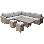 Load image into Gallery viewer, Amalfi Outdoor Large Corner Set With Riser Table + 2 Stools
