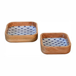 Load image into Gallery viewer, Blue and White Square Bowl Set of 2
