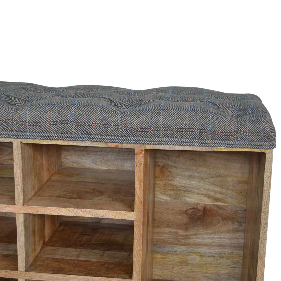 Multi Tweed Open Storage Bench