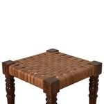 Load image into Gallery viewer, Woven Leather Footstool
