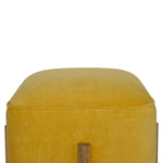 Load image into Gallery viewer, Mustard Velvet Solid Footstool
