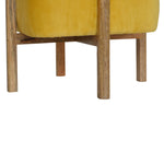 Load image into Gallery viewer, Mustard Velvet Solid Footstool
