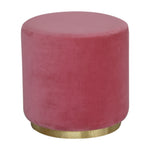 Load image into Gallery viewer, Large Pink Footstool with Gold Base
