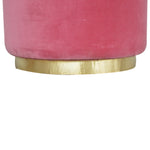 Load image into Gallery viewer, Large Pink Footstool with Gold Base
