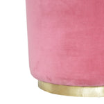 Load image into Gallery viewer, Large Pink Footstool with Gold Base
