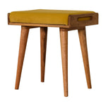 Load image into Gallery viewer, Mustard Velvet Tray Style Footstool
