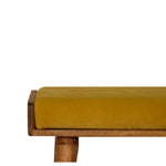 Load image into Gallery viewer, Mustard Velvet Tray Style Footstool
