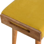 Load image into Gallery viewer, Mustard Velvet Tray Style Footstool
