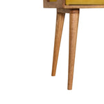 Load image into Gallery viewer, Mustard Velvet Tray Style Footstool
