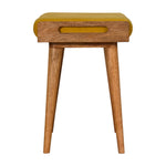 Load image into Gallery viewer, Mustard Velvet Tray Style Footstool
