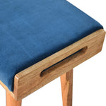 Load image into Gallery viewer, Teal Velvet Tray Style Footstool
