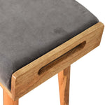 Load image into Gallery viewer, Grey Velvet Tray Style Footstool
