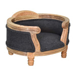 Load image into Gallery viewer, Carved Battleship Tweed Pet Bed
