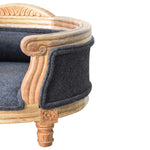 Load image into Gallery viewer, Carved Battleship Tweed Pet Bed
