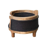 Load image into Gallery viewer, Carved Battleship Tweed Pet Bed
