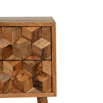 Load image into Gallery viewer, Mini Cube Carved 2 Drawer Bedside
