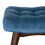 Load image into Gallery viewer, Mini Teal Velvet Curved Bench
