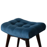 Load image into Gallery viewer, Mini Teal Velvet Curved Bench
