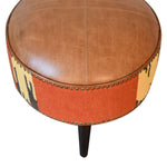 Load image into Gallery viewer, Durrie &amp; Leather Mixed Footstool
