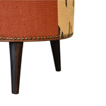 Load image into Gallery viewer, Durrie &amp; Leather Mixed Footstool
