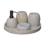 Load image into Gallery viewer, Set of 5 White Marble Bathroom Set
