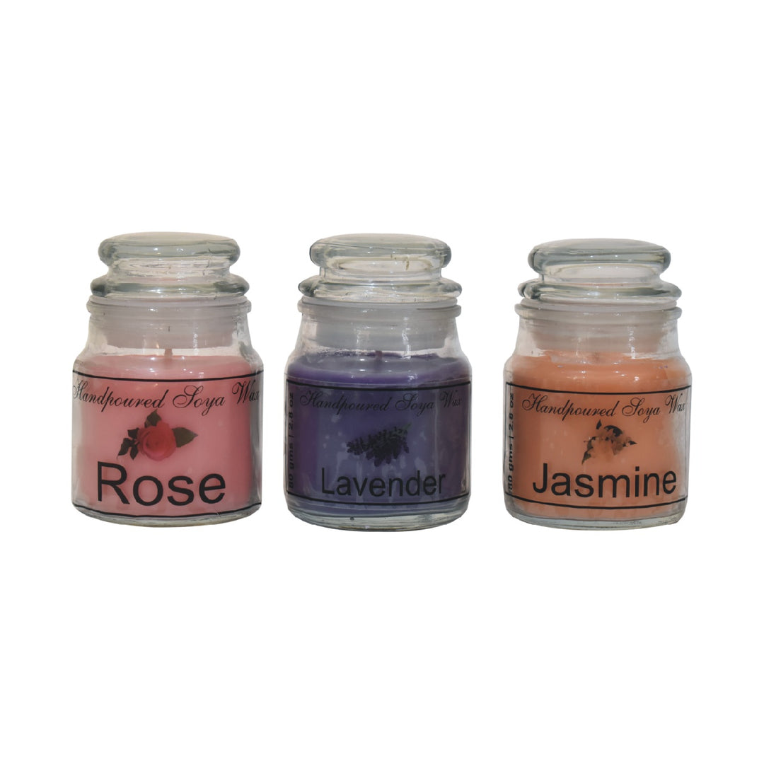 Hourglass Candles (Rose, Lav, Jas)