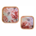 Load image into Gallery viewer, Pink Floral Square Bowl Set of 2
