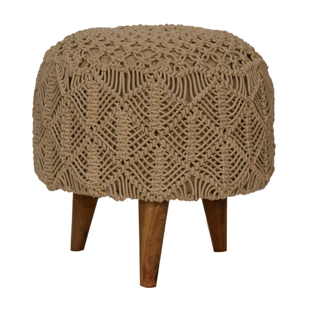 Crotchet-Beige-Footstool