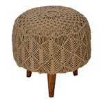 Load image into Gallery viewer, Crotchet Beige Footstool
