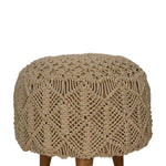 Load image into Gallery viewer, Crotchet Beige Footstool
