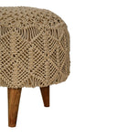 Load image into Gallery viewer, Crotchet Beige Footstool
