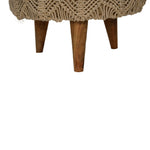 Load image into Gallery viewer, Crotchet Beige Footstool
