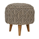 Load image into Gallery viewer, Crotchet-Grey-Footstool
