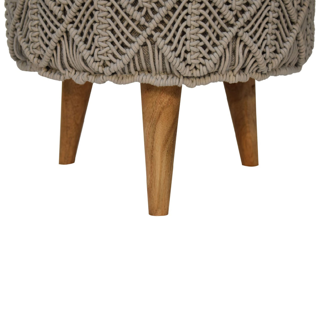 Crotchet Grey Footstool