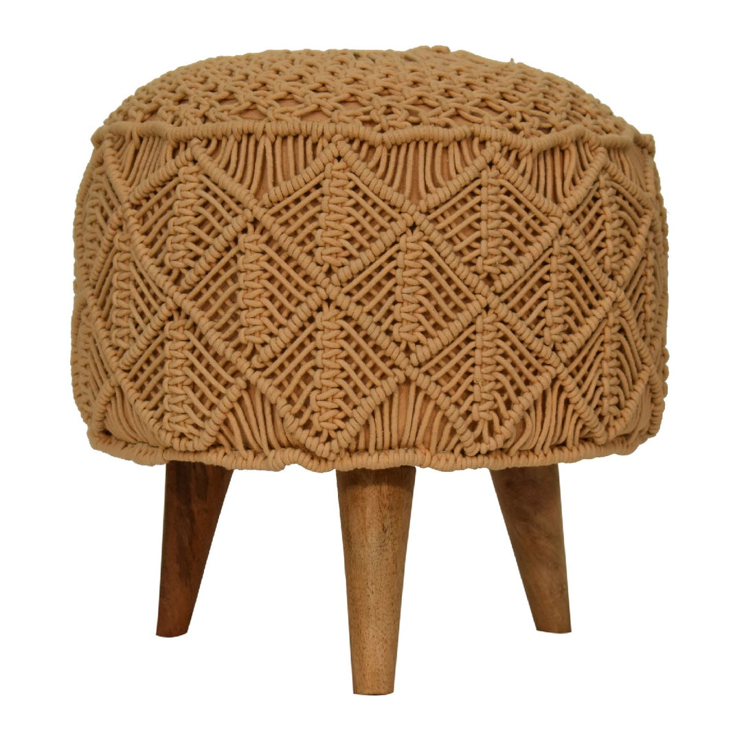 Crotchet-Mustard-Footstool