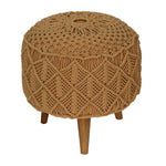 Load image into Gallery viewer, Crotchet Mustard Footstool
