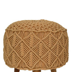 Load image into Gallery viewer, Crotchet Mustard Footstool
