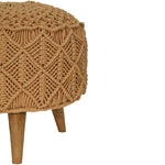 Load image into Gallery viewer, Crotchet Mustard Footstool
