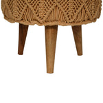 Load image into Gallery viewer, Crotchet Mustard Footstool
