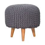 Load image into Gallery viewer, Keeva-Grey-Round-Footstool
