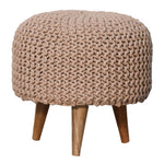 Load image into Gallery viewer, Keeva-Beige-Round-Footstool
