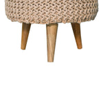 Load image into Gallery viewer, Keeva Beige Round Footstool
