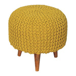 Load image into Gallery viewer, Keeva Mustard Round Footstool
