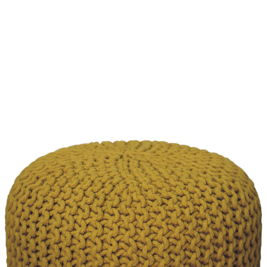 Keeva Mustard Round Footstool