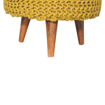 Load image into Gallery viewer, Keeva Mustard Round Footstool
