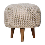 Load image into Gallery viewer, Keeva-White-Round-Footstool
